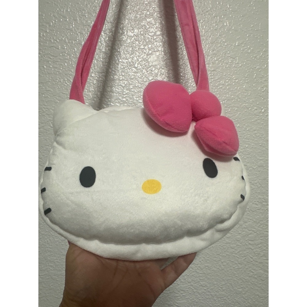 Hello Kitty Plush Face Purse Bag Pink Strap Kids Childrens Small